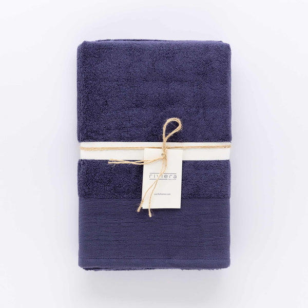 Telo Bagno Spugna Glamour Blue Scuro