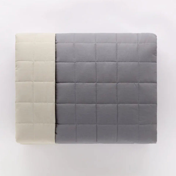 Trapuntino Double In Cotone Paint Matrimoniale Grigio/Panna