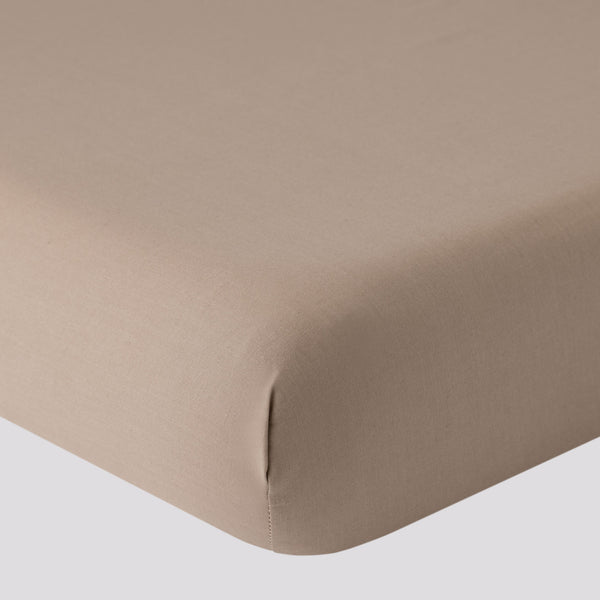 Lenzuola Sotto Con Angoli in Cotone Paint Marrone Glacè