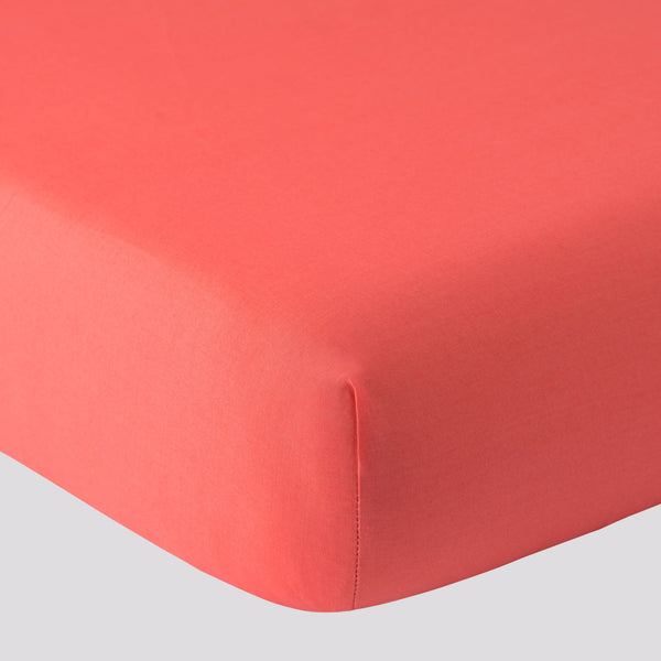 Lenzuola Sotto Con Angoli in Cotone Paint Corallo