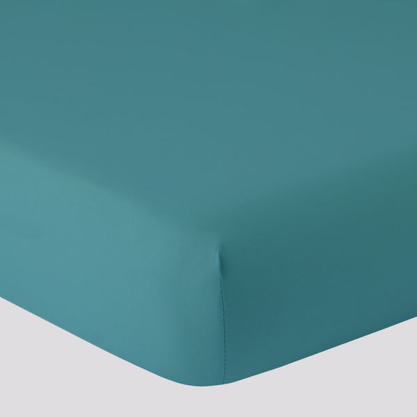 Lenzuola Sotto Con Angoli in Cotone Paint Turchese